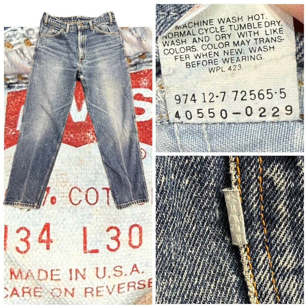 Rare Silvertab Levis 550 Jeans Mens 34x30 Blue Vintage Made USA Relaxed Tapered